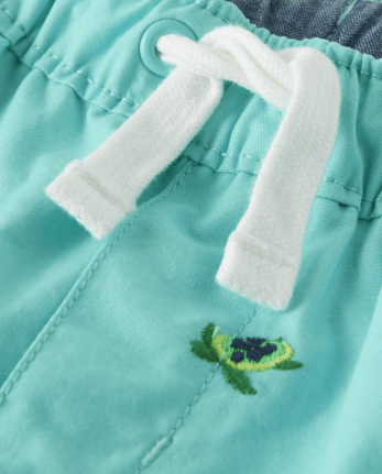 Boys Schiffli Turtle Fish Pull On Shorts - Save the Seas