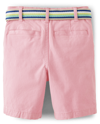 Boys Belted Chino Shorts - Tropical Paradise