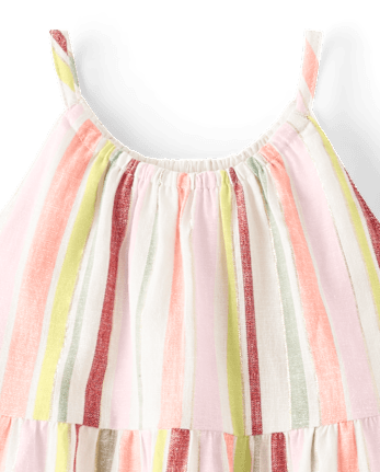 Girls Mommy And Me Striped Tiered Dress - Fairytale Forest