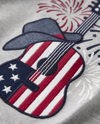 Boys Embroidered Guitar Top - American Cutie