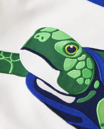 Boys Embroidered Turtle Top - Save the Seas