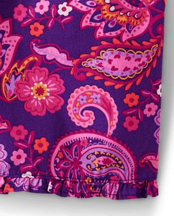 Short taille paperbag fille motif cachemire - Island Spice