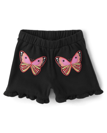 Girls Applique Butterfly Shorts - Magical Monarch