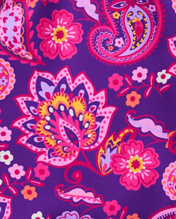 Girls Paisley Ruffle One Piece Swimsuit - Splish-Splash