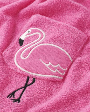 Girls Applique Flamingo Cover-Up - Splish-Splash
