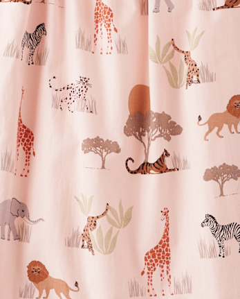 Girls Safari Ruffle Dress - Safari