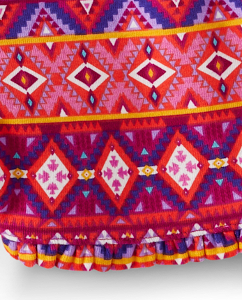 Girls Fairisle Paperbag Waist Shorts - Island Spice