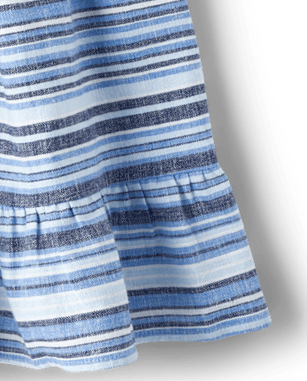 Girls Matching Family Striped Ruffle Dress - Sandy Shores