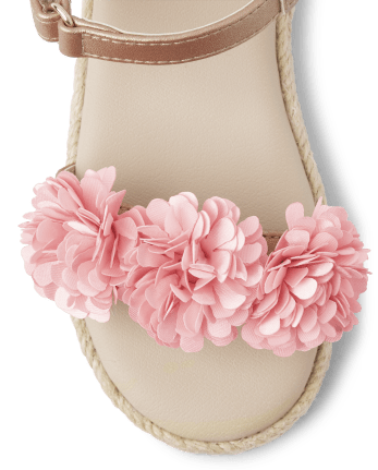 Girls Flower Sandals - Safari