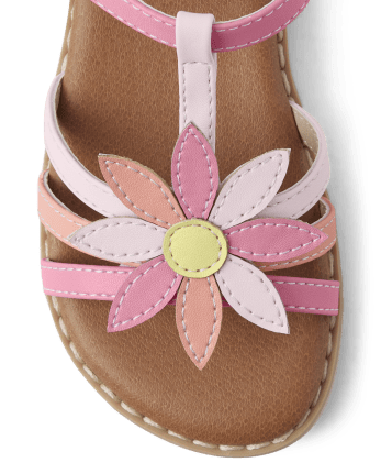 Girls Applique Flower Sandals - Fairytale Forest