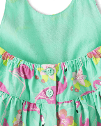 Baby Girls Matching Family Flamingo Halter Dress - Tropical Paradise