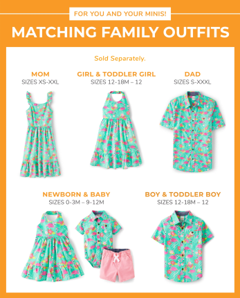 Womens Matching Family Flamingo Ruffle Dress - Tropical Dress