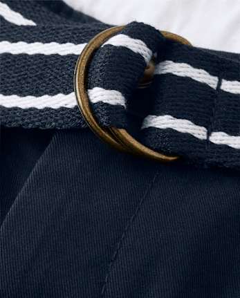 Boys Wrinkle-Resistant Belted Chino Shorts - Uniform