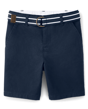 Boys Wrinkle-Resistant Belted Chino Shorts - Uniform