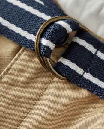 Boys Wrinkle-Resistant Belted Chino Shorts - Uniform