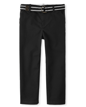 Boys Wrinkle Resistant Belted Chino Pants - Uniform