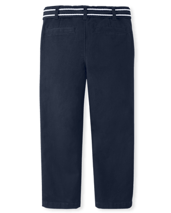 Boys Wrinkle Resistant Belted Chino Pants - Uniform