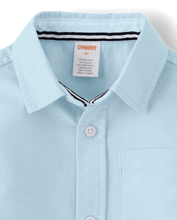 Boys Wrinkle-Resistant Oxford Button Up Shirt - Uniform