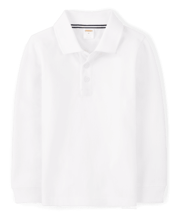 Boys Long Sleeve Polo Short - Uniform | Gymboree - WHITE