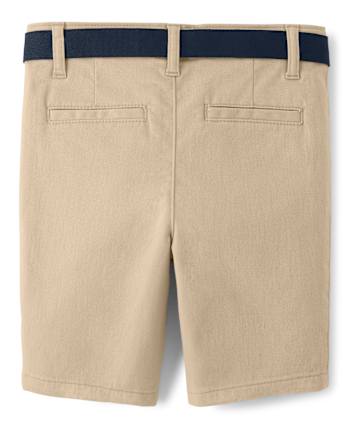 Girls Bow Belted Chino Shorts - Uniform