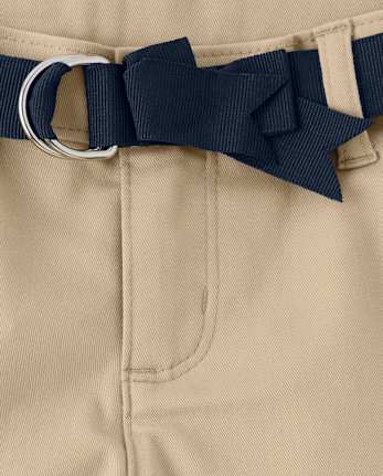 Girls Bow Belted Chino Shorts - Uniform