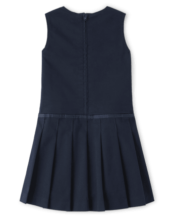 Girls Sleeveless Woven Pleated Jumper With Wrinkle Resistance - Uniform ...