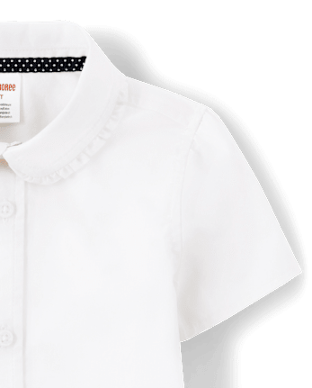 Camisa Niña Popelín Con Volantes Antiarrugas - Uniforme