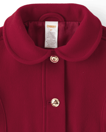 Girls Long Sleeve Bow Melton Dressy Coat A Royal Christmas RED Gymboree