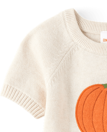 Girls Intarsia Pumpkin Sweater Dress - Lil' Pumpkin