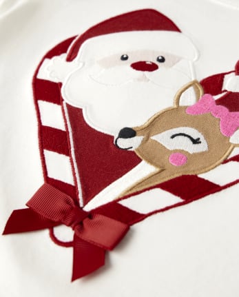 Haut brodé de canne en sucre pour filles - Un Noël royal