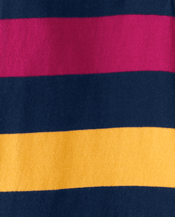 Vestido tipo polo con parche Varsity a rayas para niñas - Prep School