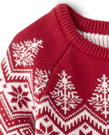 Girls Intarsia Snowflake Fairisle Sweater Dress - A Royal Christmas