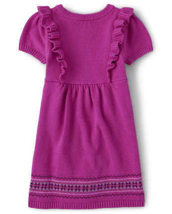 Girls Embroidered Floral Sweater Dress - Magical Meadow
