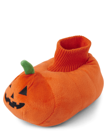 Kids Embroidered Pumpkin Slippers - Gymmies