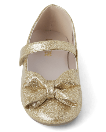Girls Bow Glitter Ballet Flats