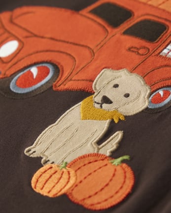 Camiseta estilo camionero bordada para niño - Lil' Pumpkin