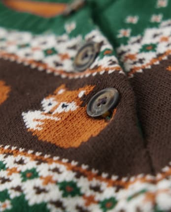 Boys Intarsia Fox Sweater - Friendly Fox