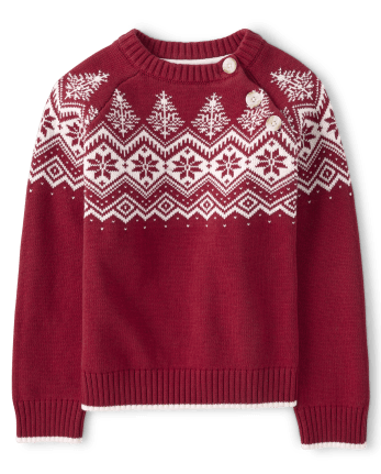 Boys Long Raglan Sleeve Snowflake Fairisle Sweater - A Royal Christmas ...