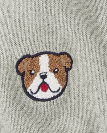 Boys Applique Varsity Patch Cardigan - Prep School