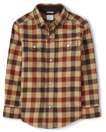Chemise boutonnée en sergé vichy pour garçon - Montana Mountain