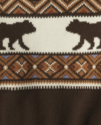 Boys Intarsia Bear Sweater - Montana Mountain