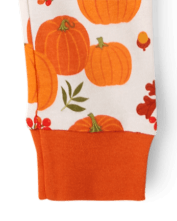 Kids Pumpkin Snug Fit Cotton Pajamas
