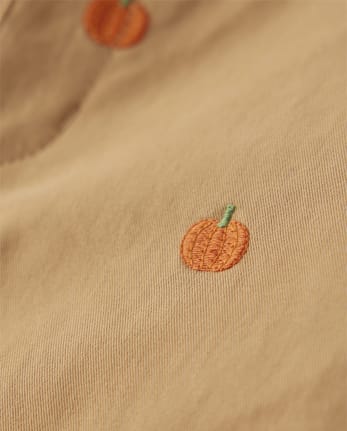 Pantalon chino en sergé de coton Schiffli Pumpkin pour garçon - Lil' Pumpkin