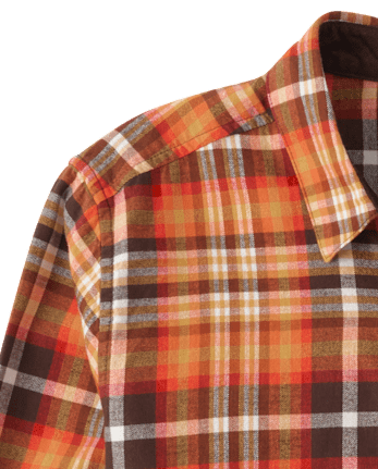 Chemise boutonnée en sergé à carreaux pour homme - Papa et moi - Happy Harvest