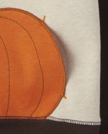 Sweat à capuche en polaire citrouille appliqué pour garçons - Lil' Pumpkin