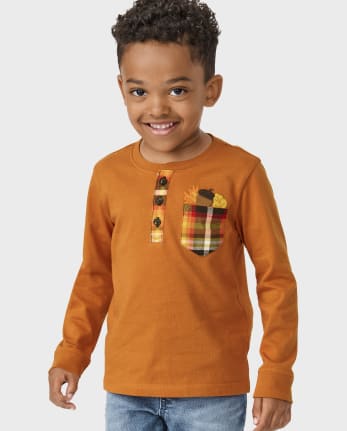 Haut Henley brodé de glands pour garçons - Happy Harvest