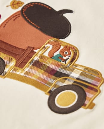 Haut raglan brodé pour garçon avec motif camion - Happy Harvest