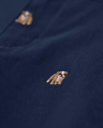 Pantalon chino en sergé pour chien Schiffli pour garçon - École préparatoire
