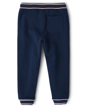 Boys Applique Dog Fleece Jogger Pants - Prep School