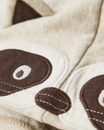 Boys Embroidered Raccoon Fleece Hoodie - Enchanted Forest